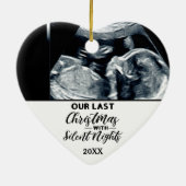 Funny Pregnancy Ankündigung für erwartende Eltern Keramik Ornament (Hinten)