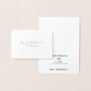Funny Pregnancy Ankündigung Mini Foil Card