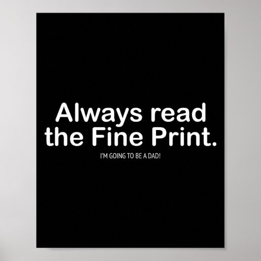 Funny Pregnancy Announcemen For New Dads  Poster (Vorne)