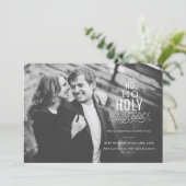 Funny Pregnancy Announction Holiday Card Karte (Stehend Vorderseite)