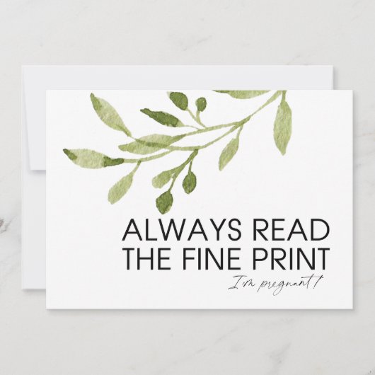 Funny Pregnancy Reveal Ich bin schwanger und habe  Karte (Vorderseite)