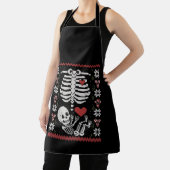 Funny Pregnant Ugly Christmas Sweaters Skull Schürze (InSitu)