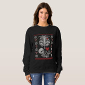 Funny Pregnant Ugly Christmas Sweaters Skull Sweatshirt (Vorne ganz)
