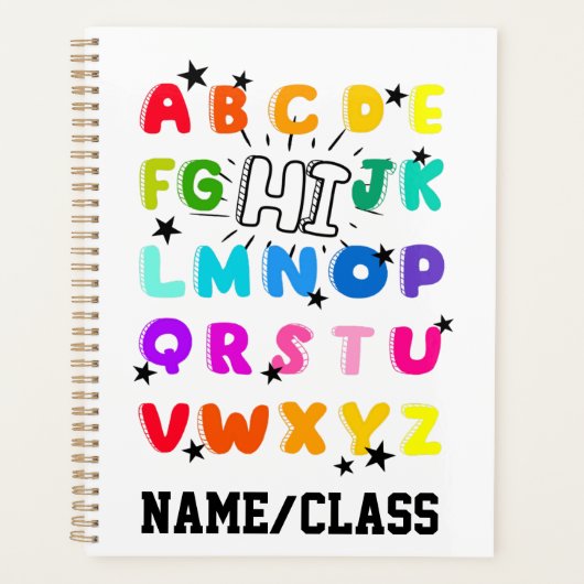 Funny PreK Kindergarten Hi Alphabet Back To School Planer (Vorderseite)