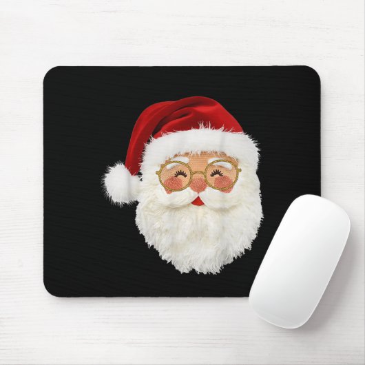Funny Preppy Realistic Faux Yarn Santa Claus Merry Mousepad (Mit Mouse)