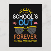 Funny Preschool Teacher Rente School Remüde Postkarte (Vorderseite)