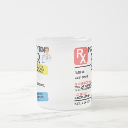 Funny Prescription Beer Tasse (Mittel)