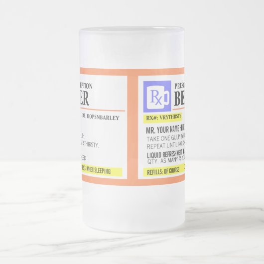 Funny Prescription Beer Tasse (Mittel)