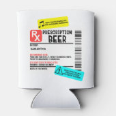 Funny Prescription Beer Warning Label Personalisie Dosenkühler (Rückseite)