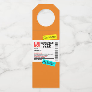 Funny Prescription Beer Warning Label Personalisie Flaschenanhänger