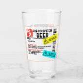 Funny Prescription Beer Warning Label Personalisie Glas (Rückseite)