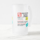 Funny Prescription Beer Warning Label Personalisie Mattglas Bierglas (VorderseiteRechts)