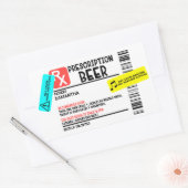 Funny Prescription Beer Warning Label Personalisie Rechteckiger Aufkleber (Umschlag)