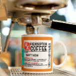 Funny Prescription Coffee Label Personalisiert Kaffeetasse<br><div class="desc">Dieses Design kann in dem Bereich personalisiert werden, der durch das Ändern des Fotos und/oder Textes zur Verfügung gestellt wird. Sie können auch angepasst werden, indem Sie auf Vorlage personalisieren klicken und dann auf die Schaltfläche klicken, um weitere Optionen anzupassen, um die Hintergrundfarbe zu löschen oder zu ändern, Text hinzuzufügen,...</div>