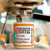 Funny Prescription Coffee Label Personalisiert Kaffeetasse
