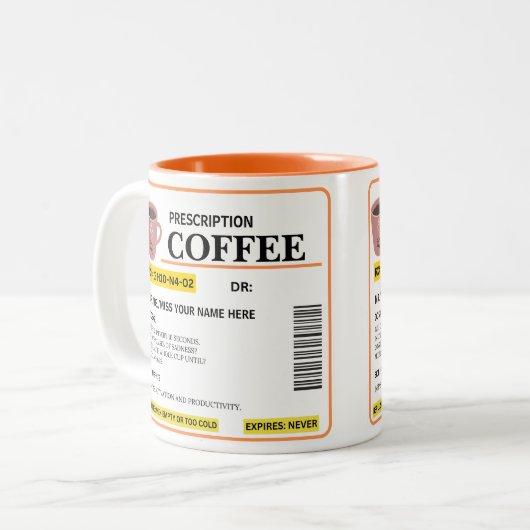 Funny Prescription Coffee Tasse (Vorderseite Links)