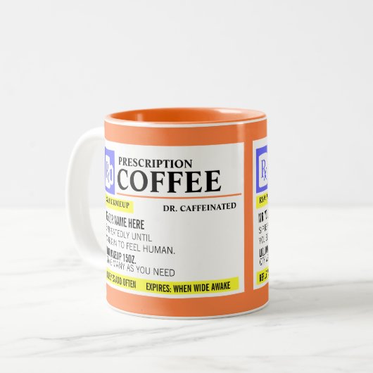 Funny Prescription Coffee Tasse (Vorderseite Links)