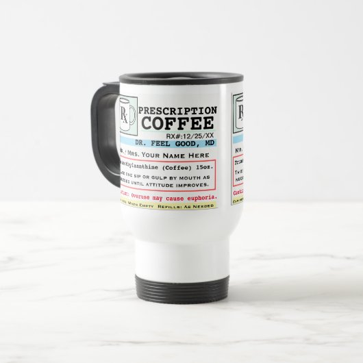Funny Prescription Coffee Tasse (Vorderseite Links)