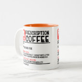 Funny Prescription Coffee Zweifarbige Tasse (Vorderseite Links)