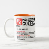 Funny Prescription Coffee Zweifarbige Tasse (Links)