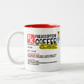 Funny Prescription Coffee Zweifarbige Tasse (Links)