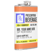 Funny Prescription Label 8 oz. Getränkeflasche Flachmann (Rechts)