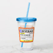 Funny Prescription Label Acryltrinkbecher (Rückseite)