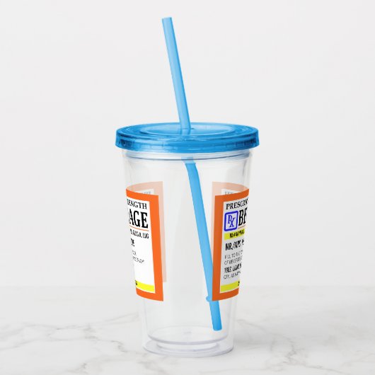Funny Prescription Label Acryltrinkbecher (Links)