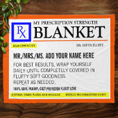 Funny Prescription Label Fleecedecke