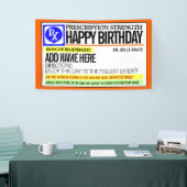 Funny Prescription Label Happy Birthday Banner (Messeveranstaltung)