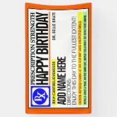Funny Prescription Label Happy Birthday Banner (Vertikal)