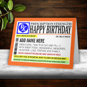 Funny Prescription Label Happy Birthday Gruß Karte