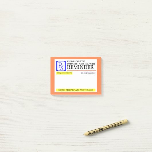 Funny Prescription Label Post-it Klebezettel (Auf Schreibtisch)