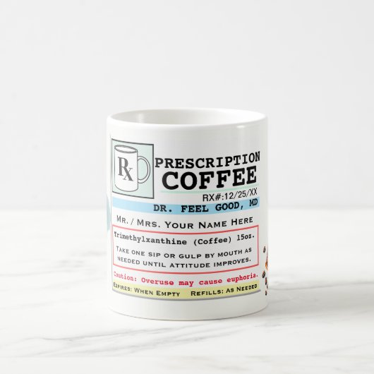 Funny Prescription Label RX Tasse (Mittel)
