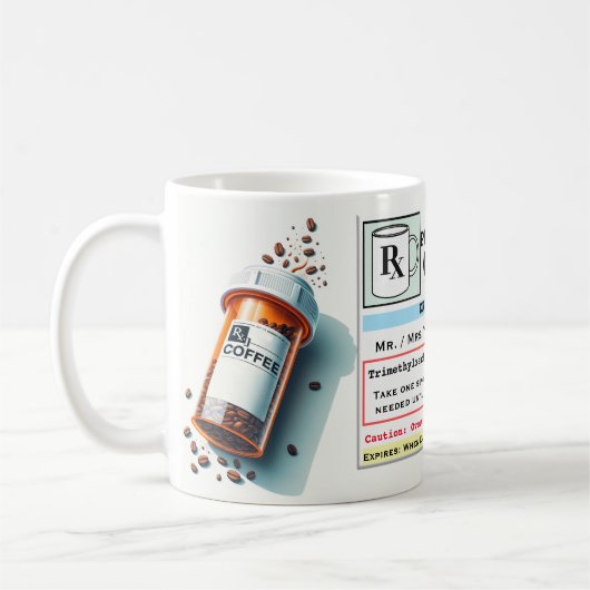 Funny Prescription Label RX Tasse (Links)