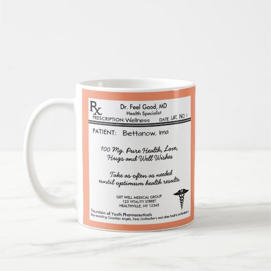 Funny Prescription Pad RX Kaffeetasse (Links)