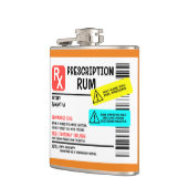 Funny Prescription Rum Warning Label Personalisier Flachmann (Links)