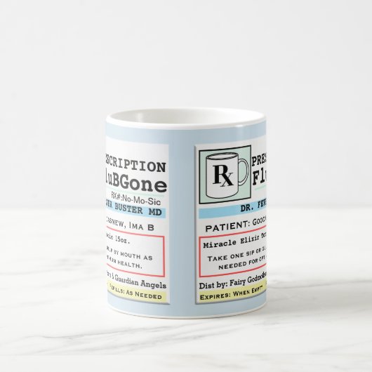 Funny Prescription RX Flu Remedy Kaffeetasse (Mittel)