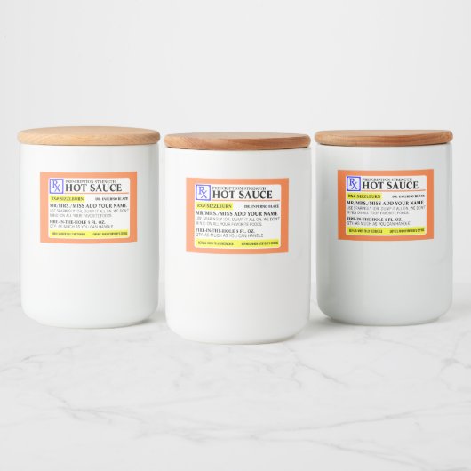 Funny Prescription Strings Food Label Lebensmitteletikett (Flaschen)