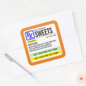 Funny Prescription Strings Label Quadratischer Aufkleber (Umschlag)
