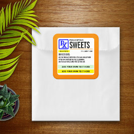 Funny Prescription Strings Label Quadratischer Aufkleber