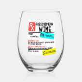 Funny Prescription Wein Personalisierter Name Weinglas Ohne Stiel (Vorderseite)