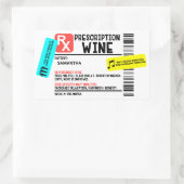 Funny Prescription Weinwarnung Personalisiert Rechteckiger Aufkleber (Tasche)