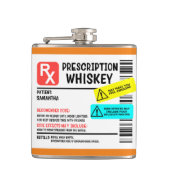 Funny Prescription Whiskey Custom Warning Label Flachmann (Vorderseite)