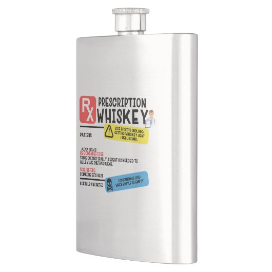 Funny Prescription Whiskey Flachmann (Links)