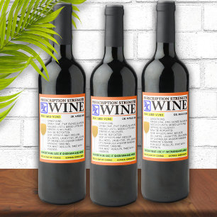 Funny Prescription White Weinetikett