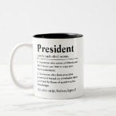 Funny President Definition Zweifarbige Tasse (Links)