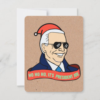 Funny President Joe Biden Weihnachtsgrußkarte Feiertagskarte