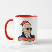 Funny President Joe Biden Weihnachtskaffee Tasse (Links)