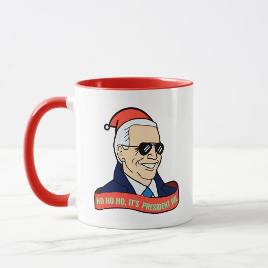 Funny President Joe Biden Weihnachtskaffee Tasse (Links)